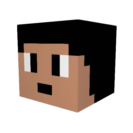 KazerTV Minecraft avatar head, 3D render