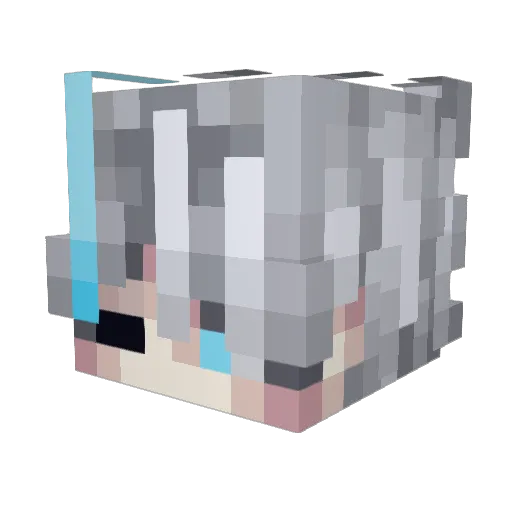 Kazeraa_ Minecraft avatar head, 3D render