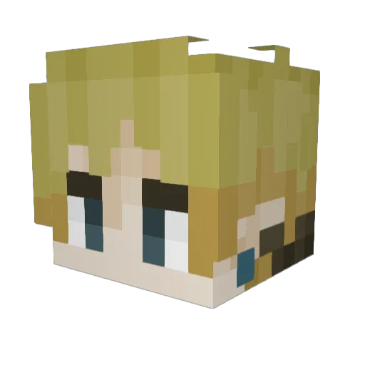 Kazeshoni Minecraft avatar head, 3D render