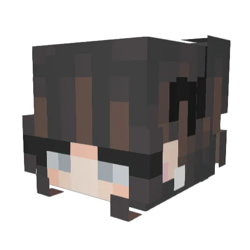 Kazeuska Minecraft avatar head, 3D render