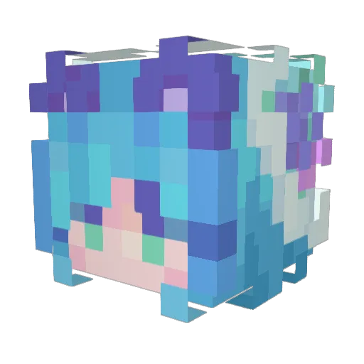 Kaziex Minecraft avatar head, 3D render