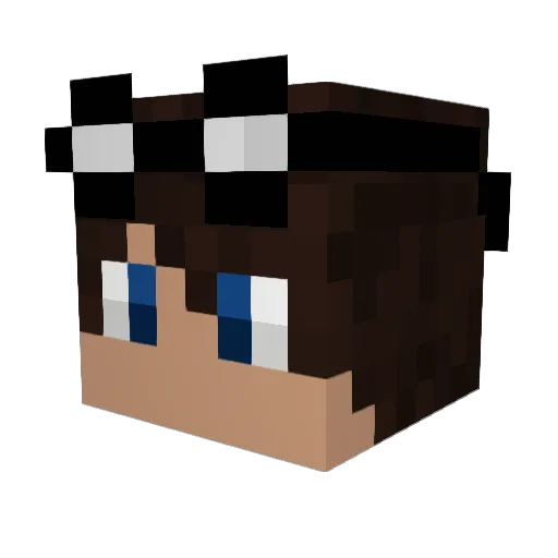 Kazillion Minecraft avatar head, 3D render