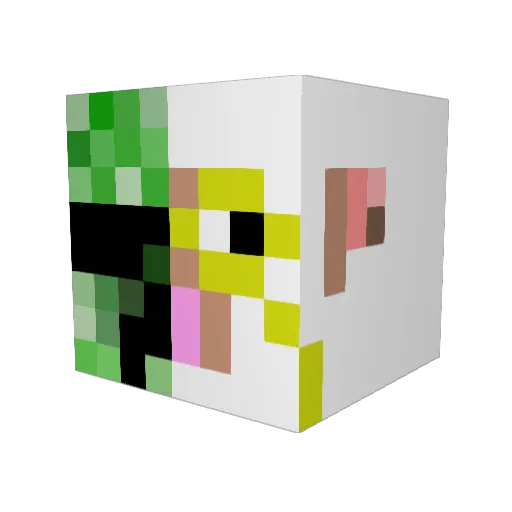 Kazmirek Minecraft avatar head, 3D render