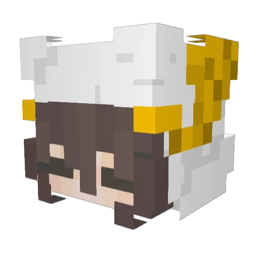 KazooNeko Minecraft avatar head, 3D render