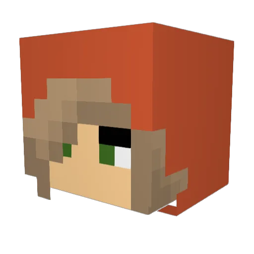 Kazouha Minecraft avatar head, 3D render