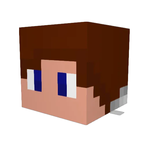 Kazpe Minecraft avatar head, 3D render