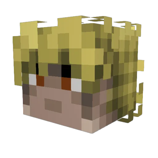 Kazswam Minecraft avatar head, 3D render