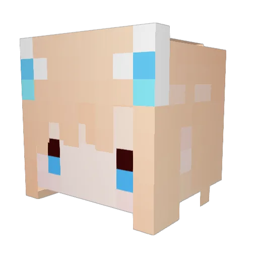 KazuCK Minecraft avatar head, 3D render