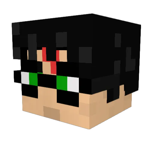 Kazu_mae Minecraft avatar head, 3D render