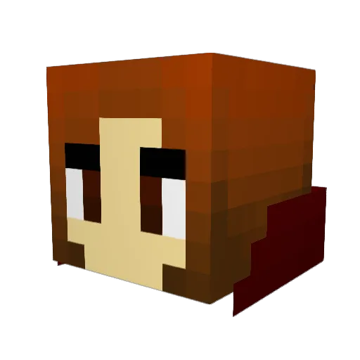 Kazulia Minecraft avatar head, 3D render