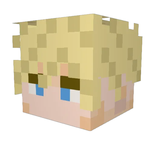 KazumaCloud Minecraft avatar head, 3D render
