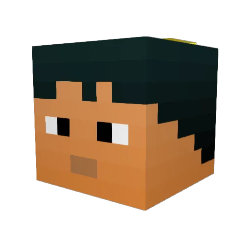 Kazuname Minecraft avatar head, 3D render
