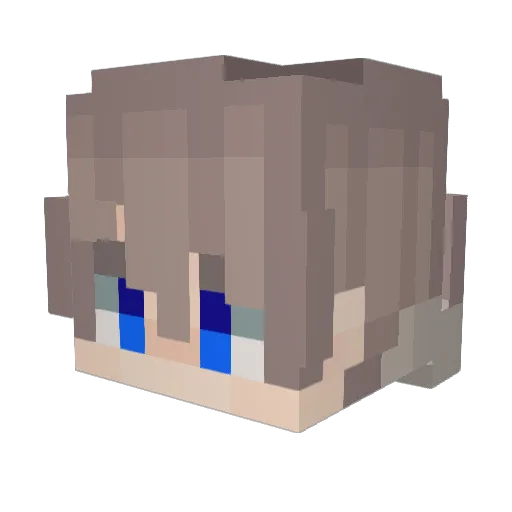 Kazunet Minecraft avatar head, 3D render