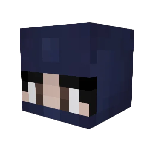Kazurae Minecraft avatar head, 3D render