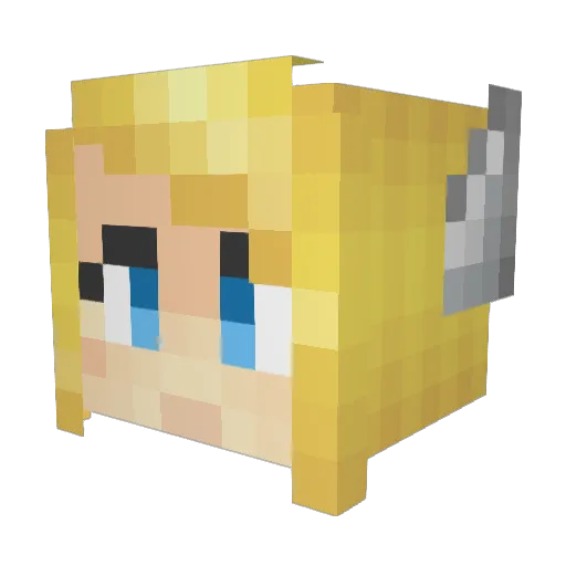 Kazuto_ Minecraft avatar head, 3D render