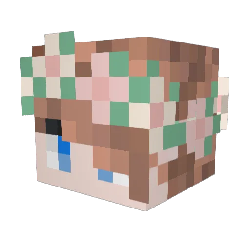 Kazuuuus Minecraft avatar head, 3D render