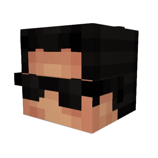 Kazuya Minecraft avatar head, 3D render