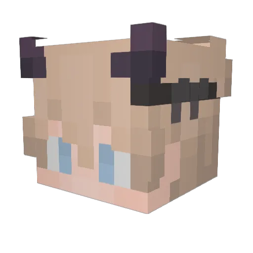 Kazwa Minecraft avatar head, 3D render