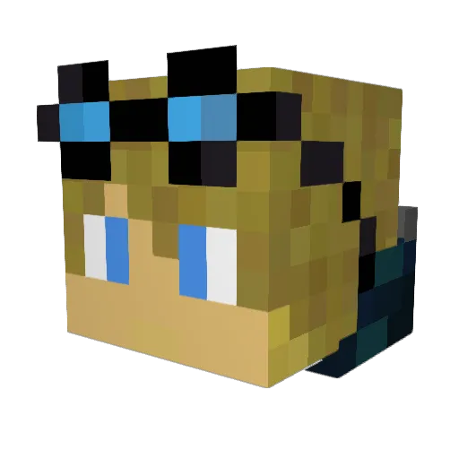 Kazzzzu Minecraft avatar head, 3D render