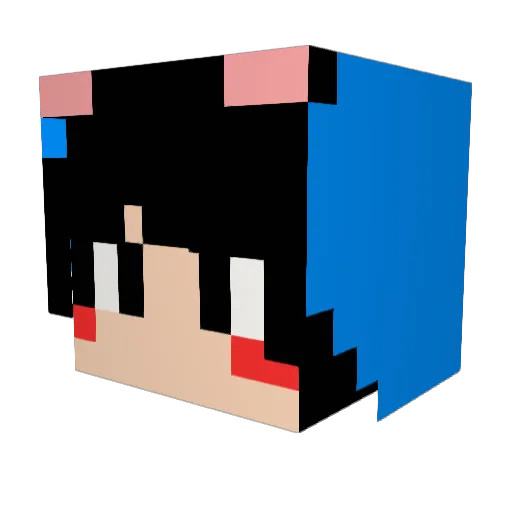 Kbogun Minecraft avatar head, 3D render