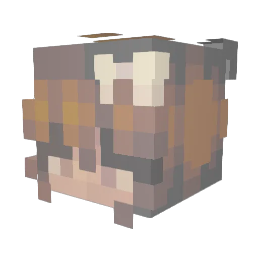 Kbuggg Minecraft avatar head, 3D render