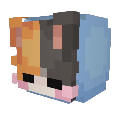 Kccc_ Minecraft avatar head, 3D render