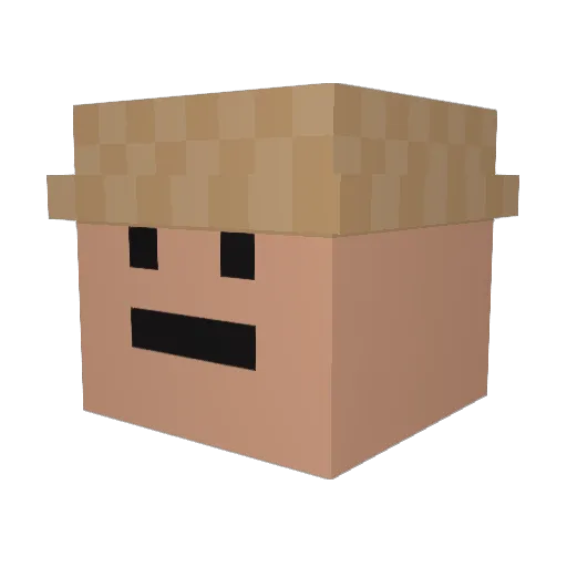 Kchangdol Minecraft avatar head, 3D render