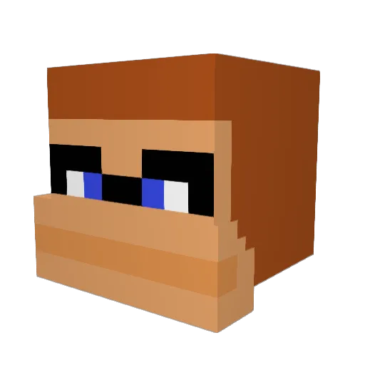 KcocMan Minecraft avatar head, 3D render