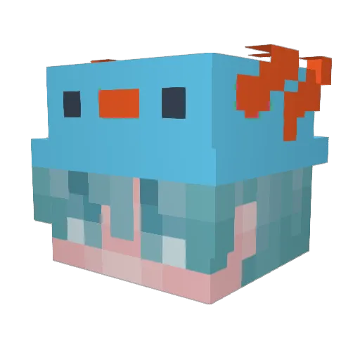 KeJC Minecraft avatar head, 3D render