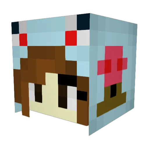 KeXinHong Minecraft avatar head, 3D render