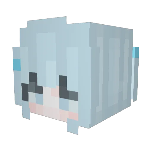 Ke_A_ Minecraft avatar head, 3D render