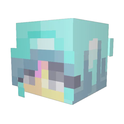 Ke_SLing Minecraft avatar head, 3D render