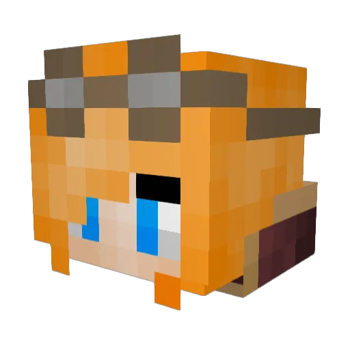 Keatonne Minecraft avatar head, 3D render