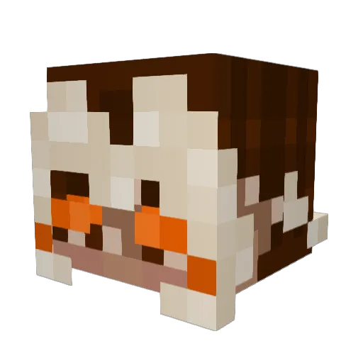 KebaAndKiana Minecraft avatar head, 3D render