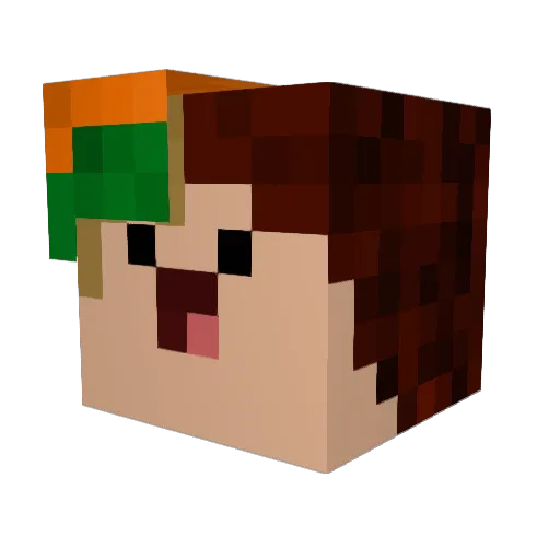 Kebabklatsch Minecraft avatar head, 3D render