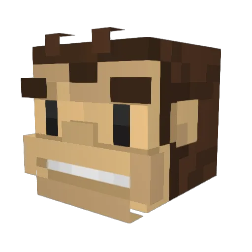 Kebakaran Minecraft avatar head, 3D render