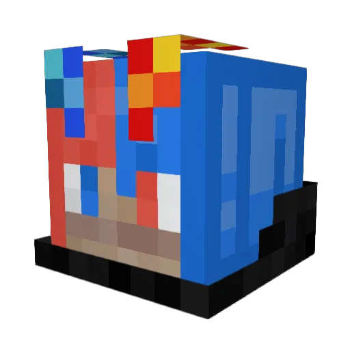 Kebberoni Minecraft avatar head, 3D render