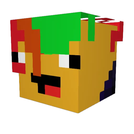 Kebdog Minecraft avatar head, 3D render