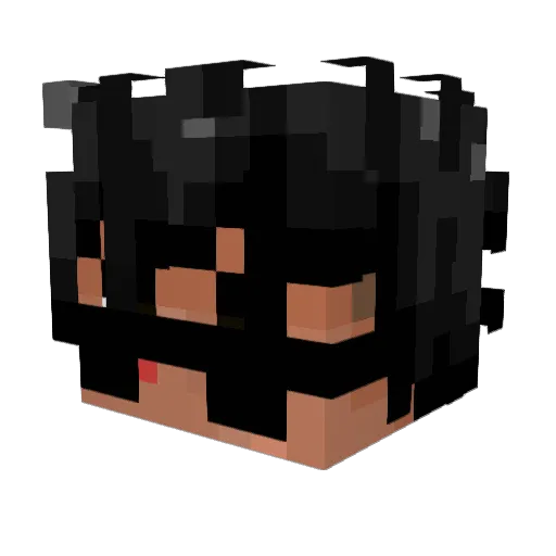 Kebubmix Minecraft avatar head, 3D render