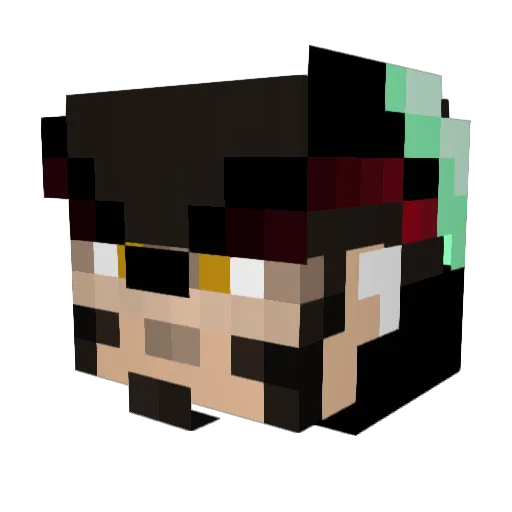 KecapAsin Minecraft avatar head, 3D render
