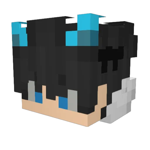 KeclipseN Minecraft avatar head, 3D render