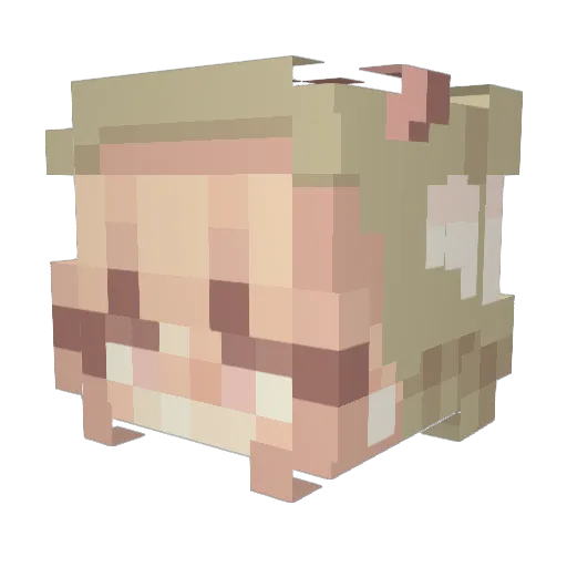 Kedelin_08 Minecraft avatar head, 3D render