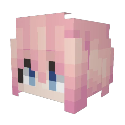 Kedouji Minecraft avatar head, 3D render