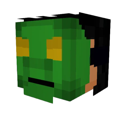 Kedutrix Minecraft avatar head, 3D render