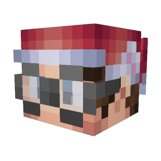 Keebso Minecraft avatar head, 3D render