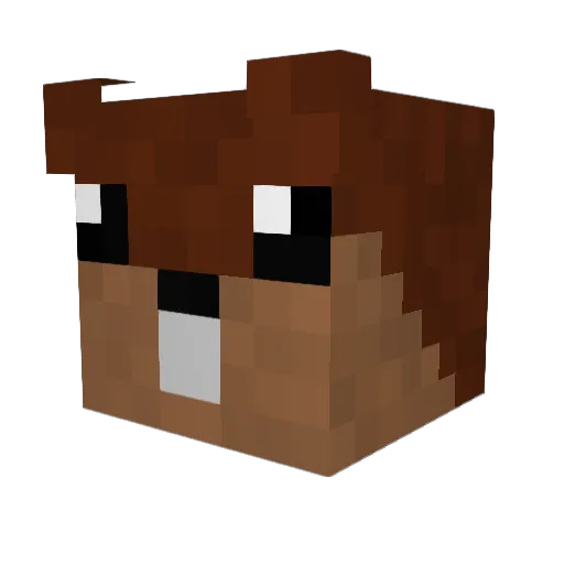 KeenGroundhog Minecraft avatar head, 3D render