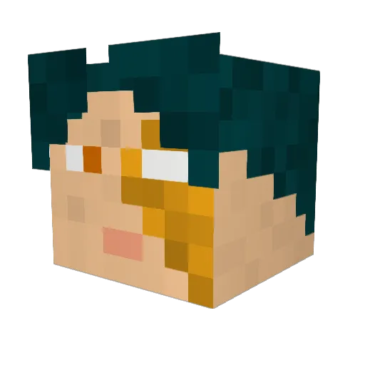Keena Minecraft avatar head, 3D render