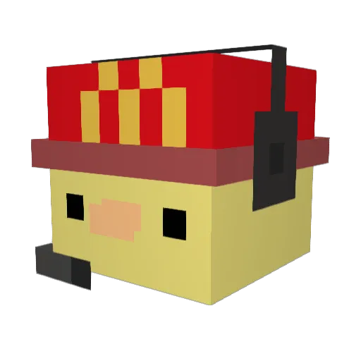KeenaOMG Minecraft avatar head, 3D render