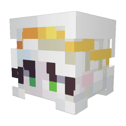KeenisKyna Minecraft avatar head, 3D render