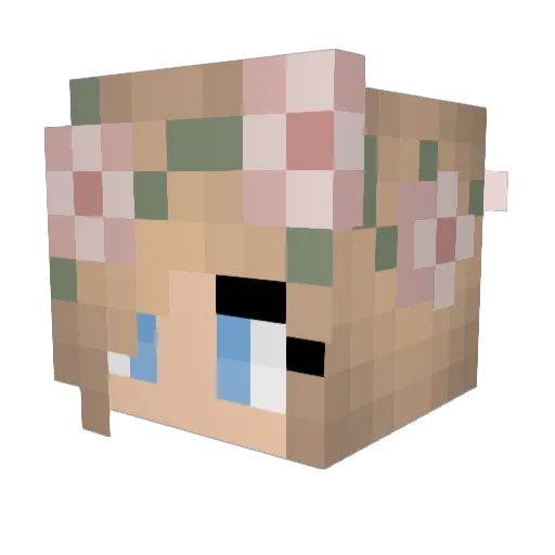 KeepingUpWithKat Minecraft avatar head, 3D render